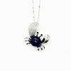 Sterling Silver King Crab Aroma Necklace - Navy | Energy & Healing | Diffuse on the go