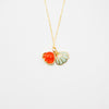 Green Shell Murano Aroma Necklace - Sunset Coral | Energy & Healing | Diffuse on the go | 925 Silver