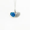 Diamond Shell Aroma Necklace - Aqua | Energy & Healing | Diffuse on the go | Sterling Silver Chain