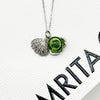 Diamond Shell Murano Aroma Necklace - Electric Lime | Energy & Healing | Diffuse on the go | Sterling Silver Gift